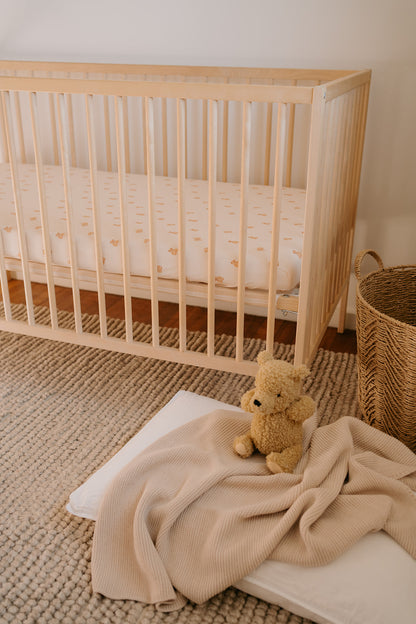 Tiny Teddy waterproof fitted sheet for cots and co-sleepers